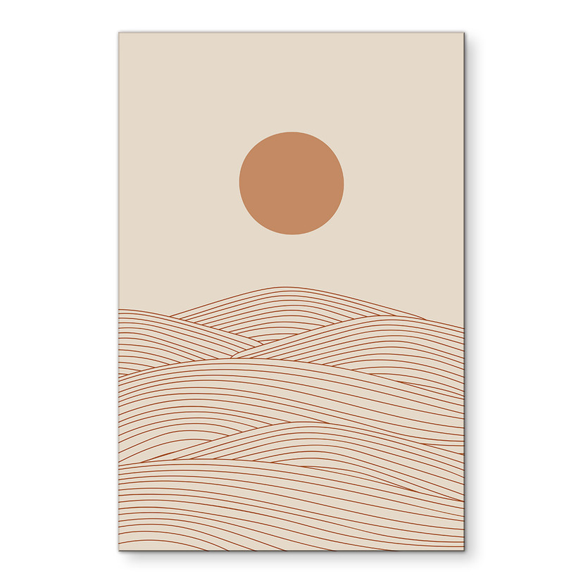 Wandbild Sonnenaufgang über der abstrakten Wüste - Playell - Alu-Dibond