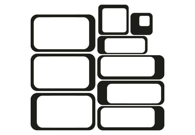 Wallsticker - Tofarvet wallsticker med retro-rektangler