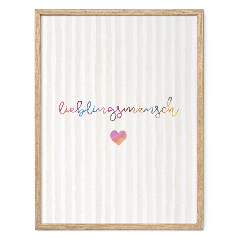 Typografie Poster Lieblingsmensch mit Herz