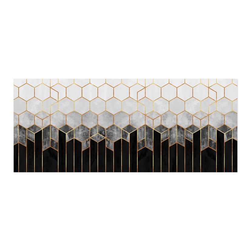 Revêtement pour cuisine adhésif Fredriksson - Hexagone : Noir et Gris