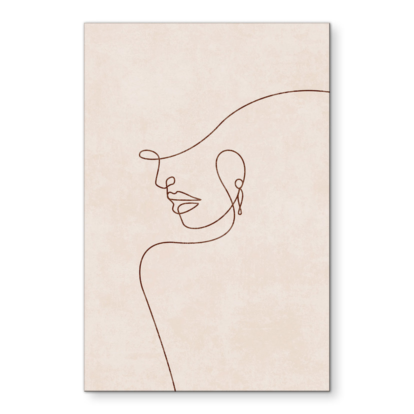 Wanddecoratie Delicate contouren van een vrouw - Lijnkunst - Tunaboylu - Aluminium dibond