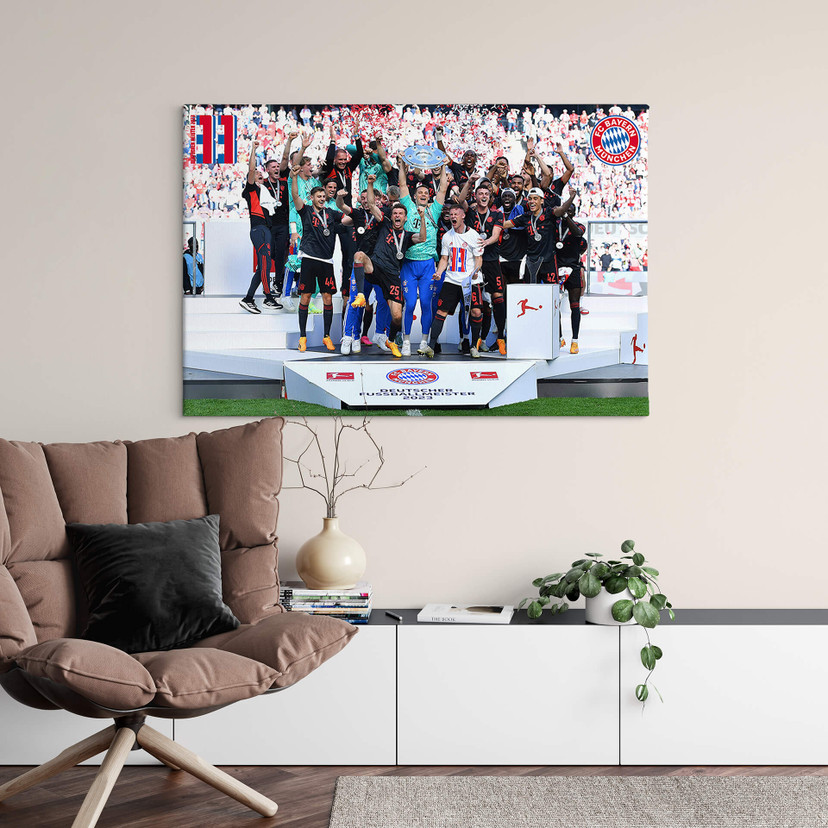 Obraz na płótnie FC Bayern Mistrz Niemiec 2023 - 60x40 cm