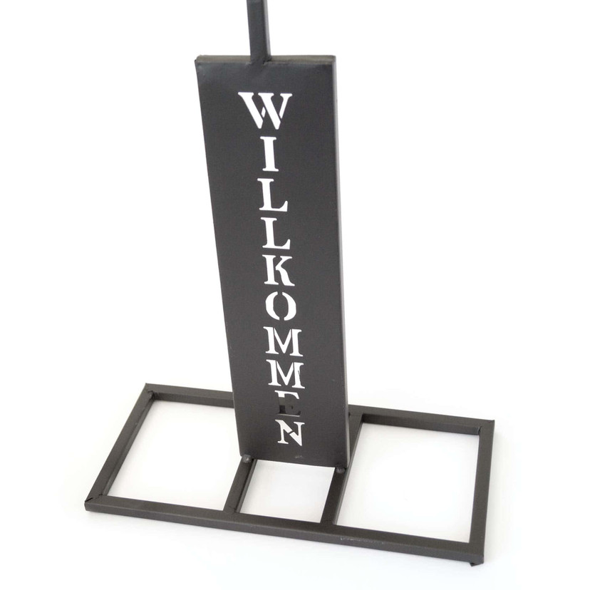 Gartendeko Welcome Herz mit Blumentopf Metalldeko - 73x34x36 cm