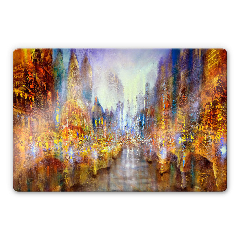 Glasschilderij Schmucker - Lights in the City
