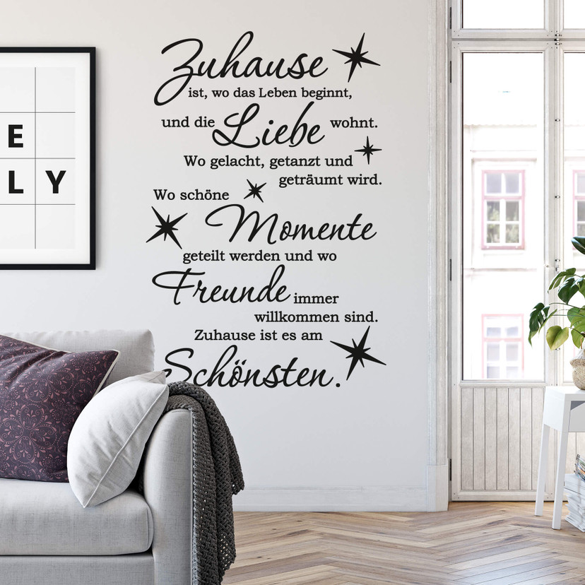 Wandtattoo -  Zuhause ist wo das Leben beginnt