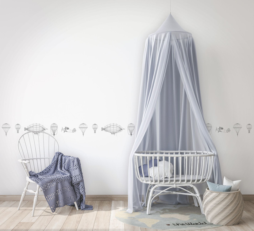 Børnetapet, non-woven tapet Kids Walls hvid, sort