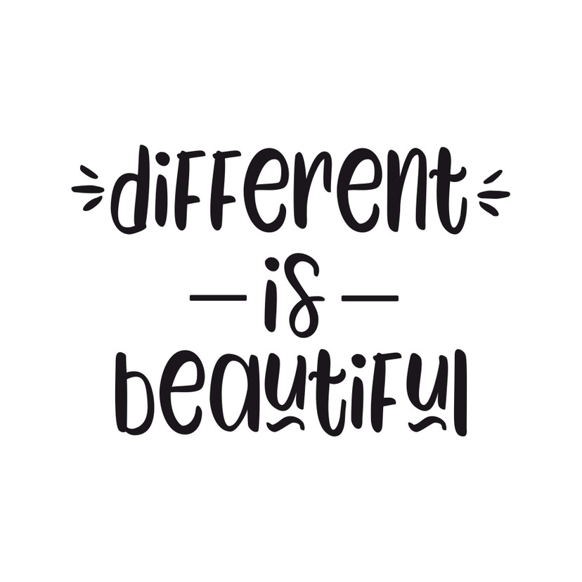 Muursticker Different is beautiful
