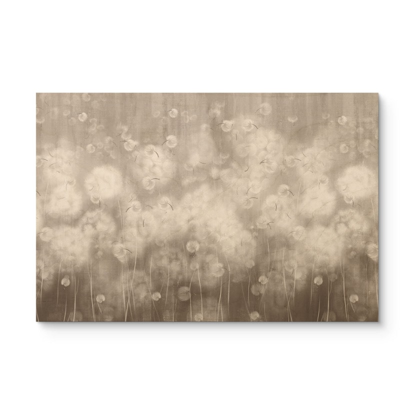 Houten Wanddecoratie paardenbloemen droom in beige - Ms Tiff