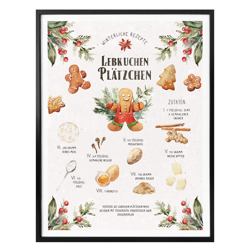 Poster Lebkuchen Plätzchen Rezept