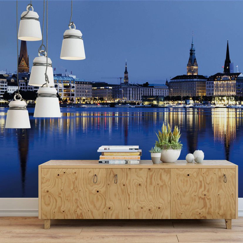 Papier peint photo - Jungfernstieg d'Hambourg