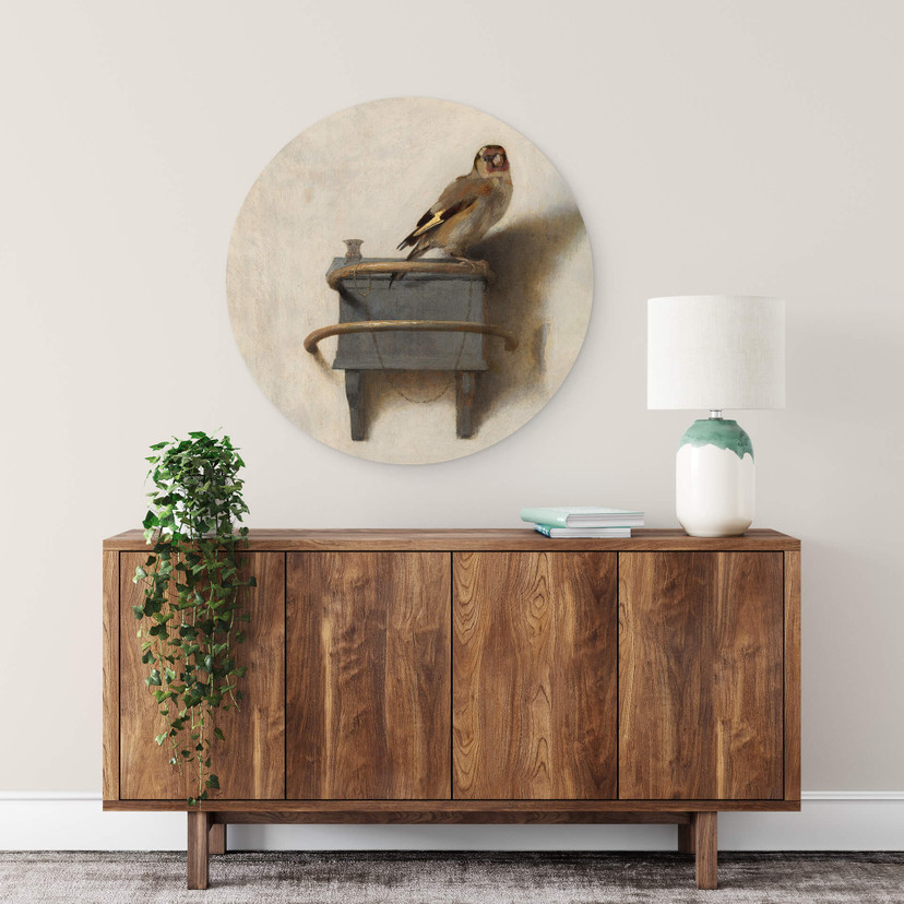 Tableau en alu-Dibond Fabritius - Le chardonneret - Rond