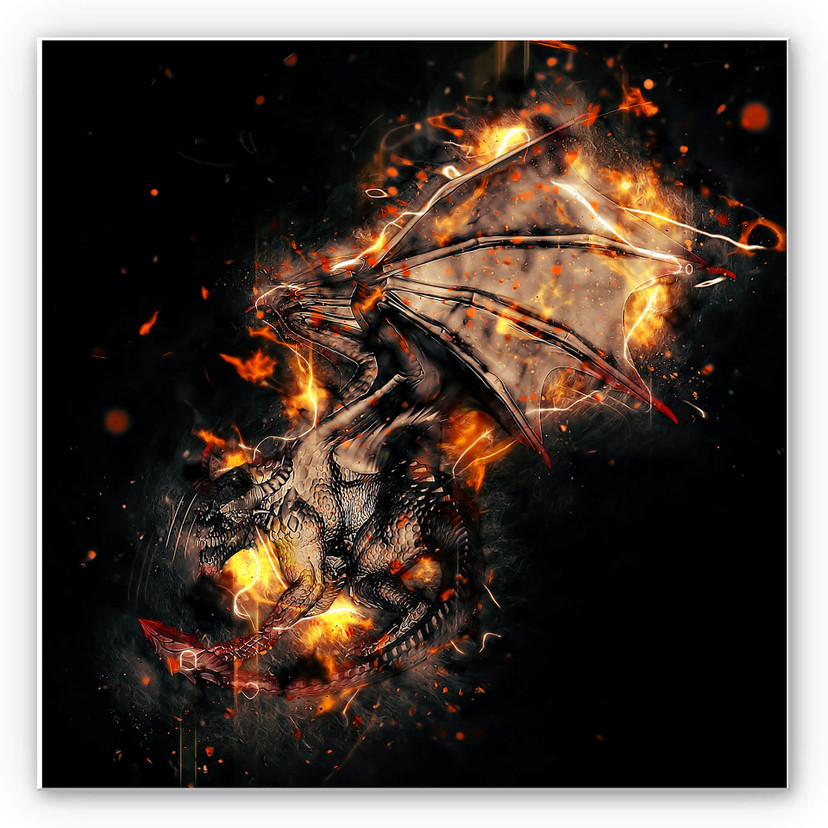 Wandbild Fireflight - quadratisch