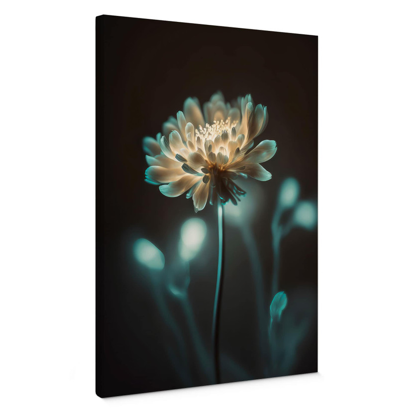 Tableau sur toile Cœur de fleur lumineux - Treechild