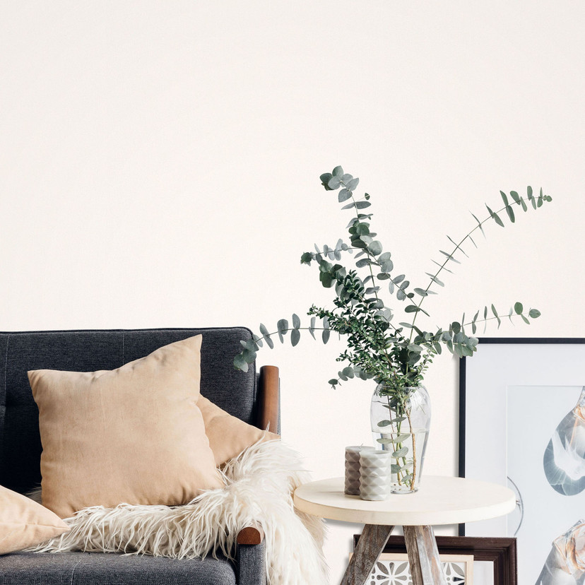 Elle Decoration Vliesbehang Effen Crème