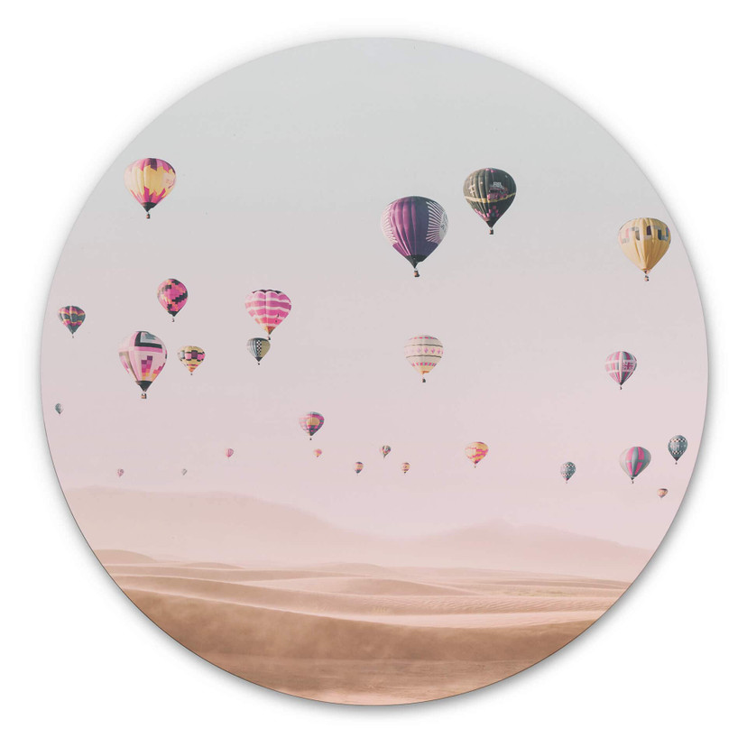 Tableau sur alu-Dibond rond Sisi & Seb - montgolfière