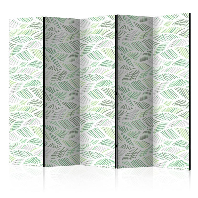 Screen room divider - Grønne bølger, 3-delt