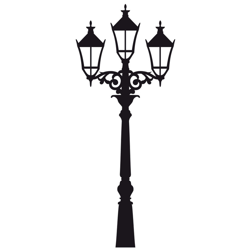Sticker mural - Lampadaire de rue + Set de 3 patères inclus