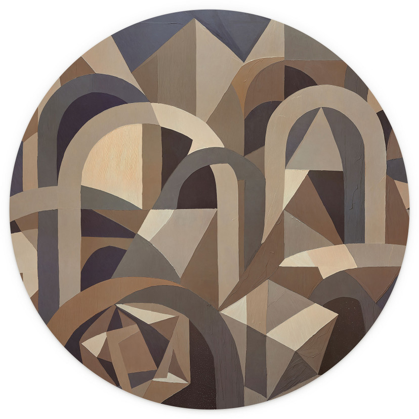 Papier Peint Photo Silent Axis - Architecture Géométrique - Sir Edward x Grigory Gladarev - Rond
