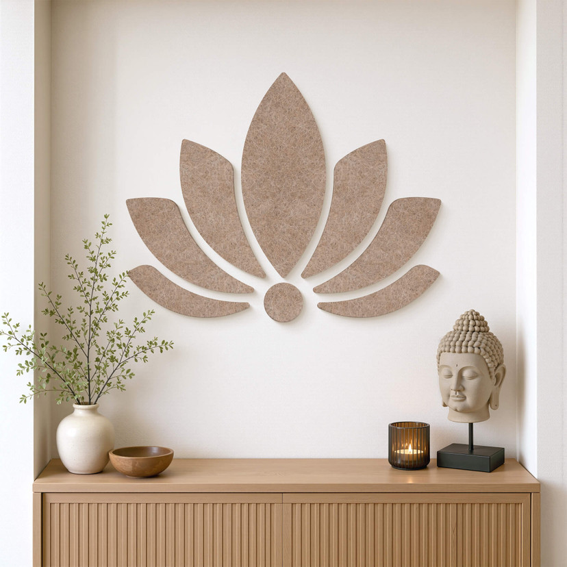Vilt wanddecoratie - Lotusbloem met akoestische werking