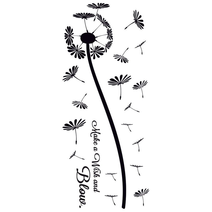Wallstickers - Mælkebøtte - Make a wish and blow