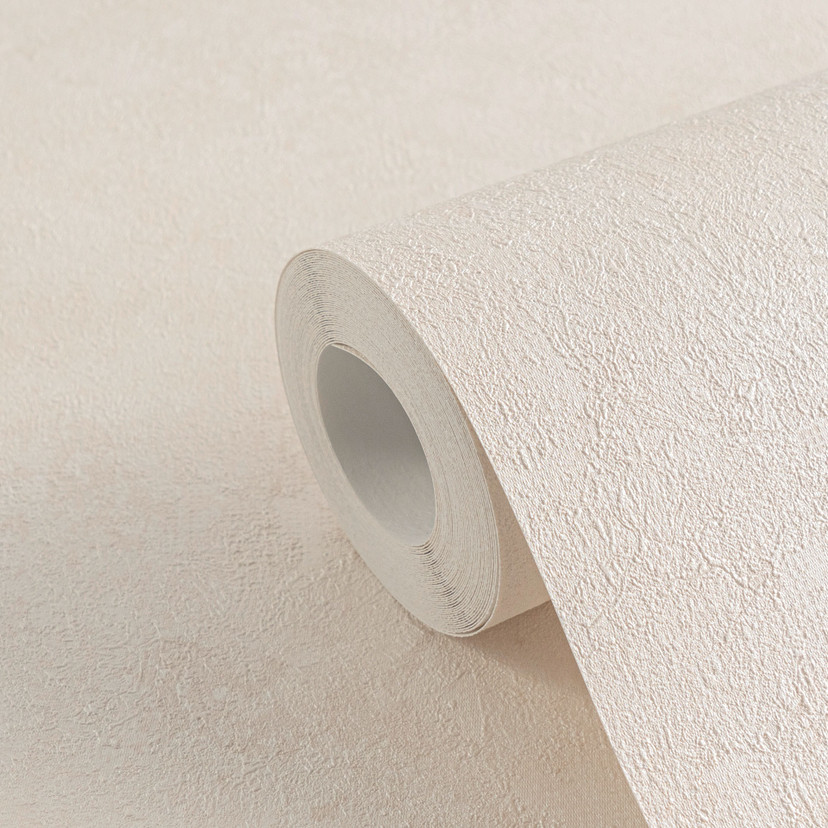 Papier peint imitation béton Crème - Papier peint intissé clair & naturellement structuré