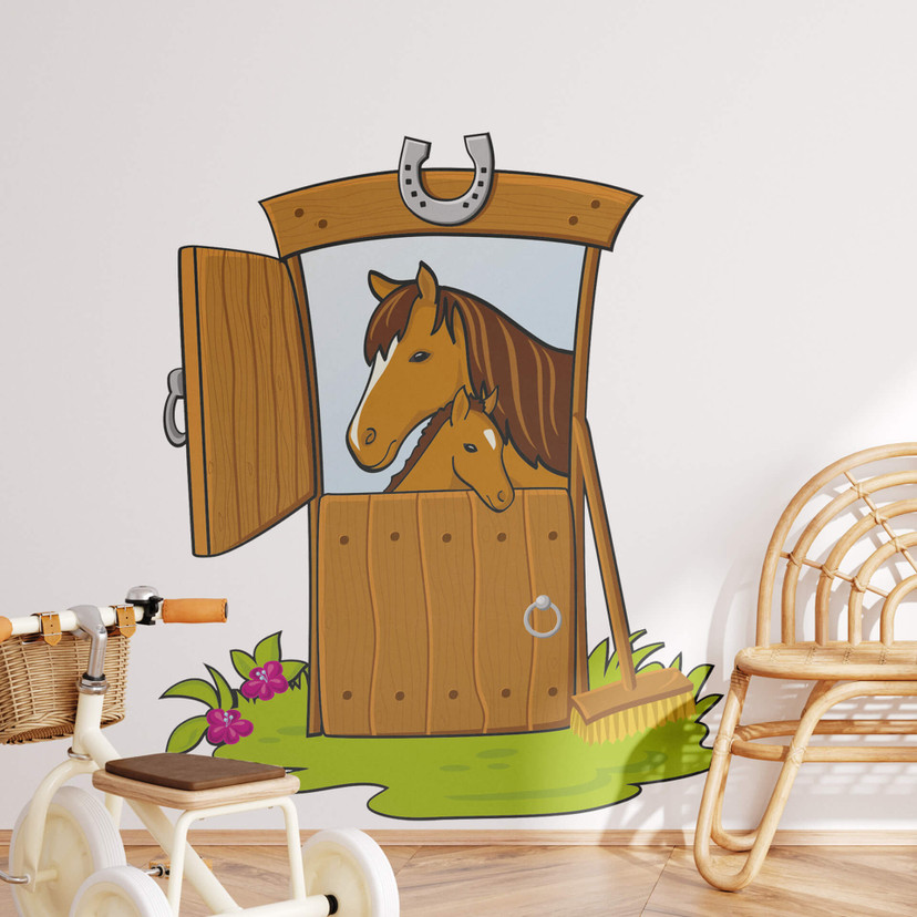 Wallsticker Hestestald