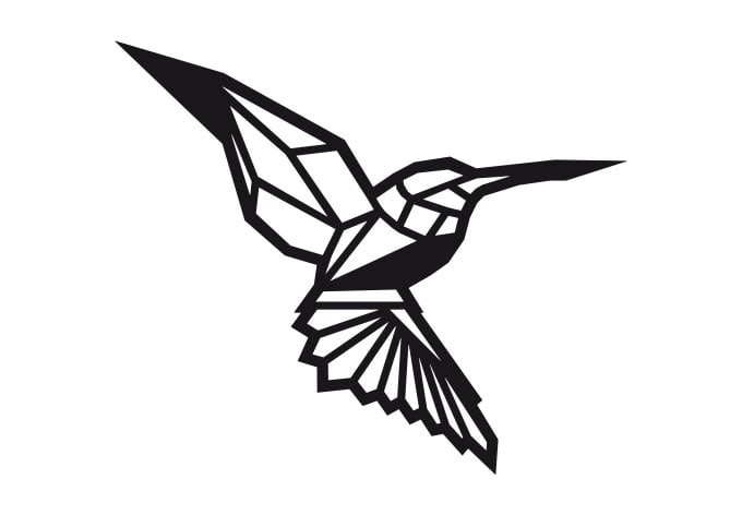 Muursticker origami kolibrie