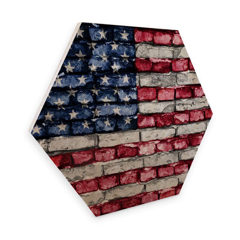 Hexagon Hout - Stars and Stripes