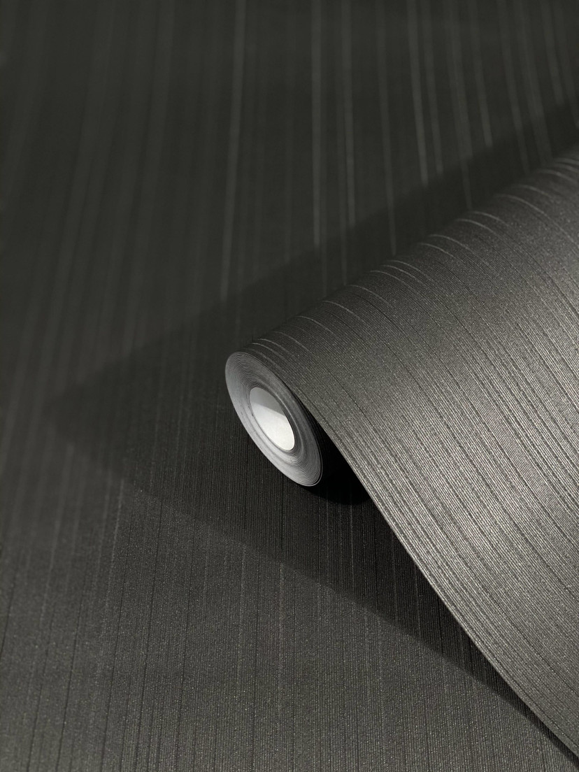 Non-woven tapet med skinnende fine striber og linjer sorte striber af Harald Glööckler
