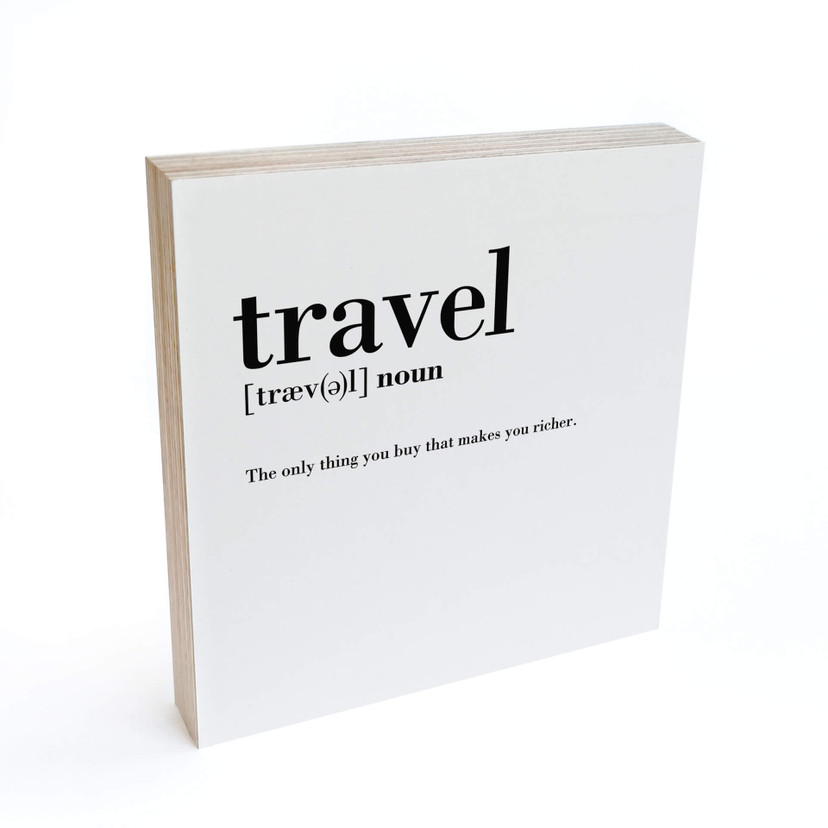 Billede af træ til at sætte op - Grammatik - Rejser - 15x15 cm