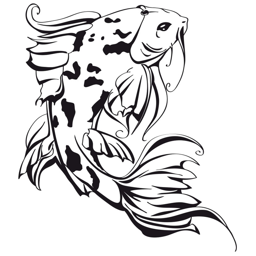 Japansk Koi fisk wallsticker