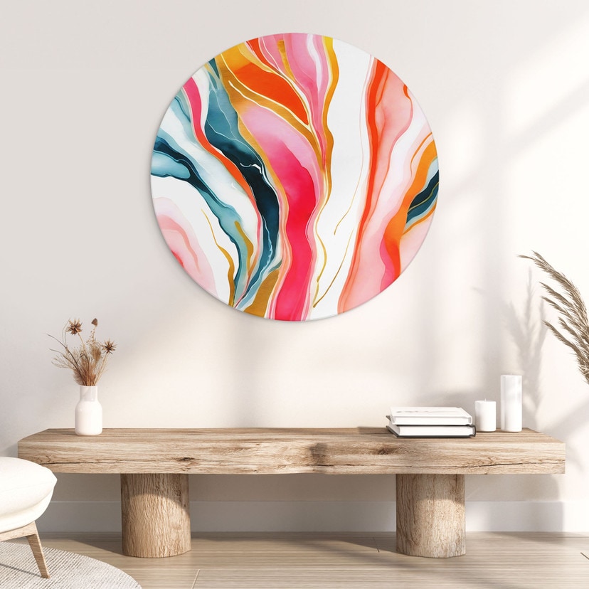 Dibond Wanddecoratie Kleurrijk gemarmerd abstract - Gokhale