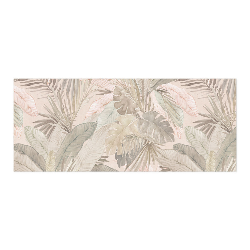 Revêtement pour cuisine autocollant feuilles tropicales dans la jungle pastel - Bloomery Decor