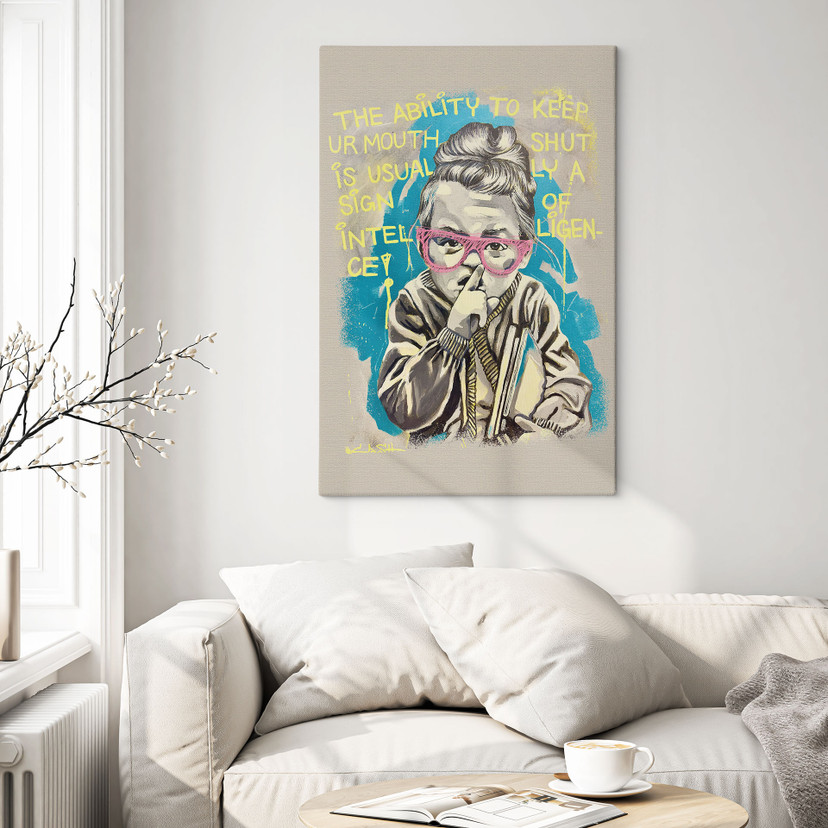 Leinwandbild Schweigen zeigt Intelligenz Pop Art - Habib