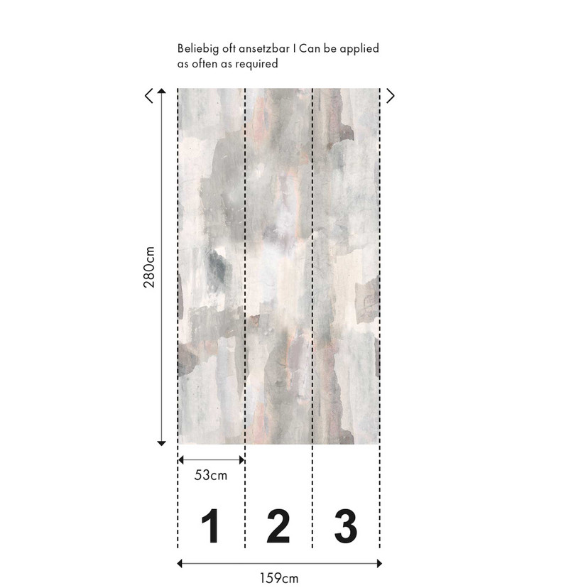 Papier peint aquarelle gris beige - papier peint design aux couleurs de l'eau - papier peint intissé