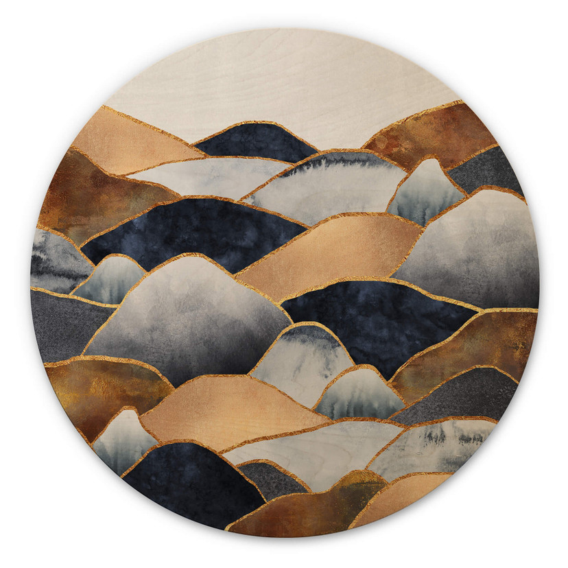 Obraz drewniany Fredriksson - Golden Hills - okrągły