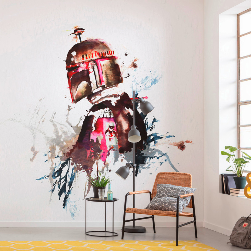 Vlies Fototapete - Star Wars Watercolor Boba Fett - 250 x 280 cm