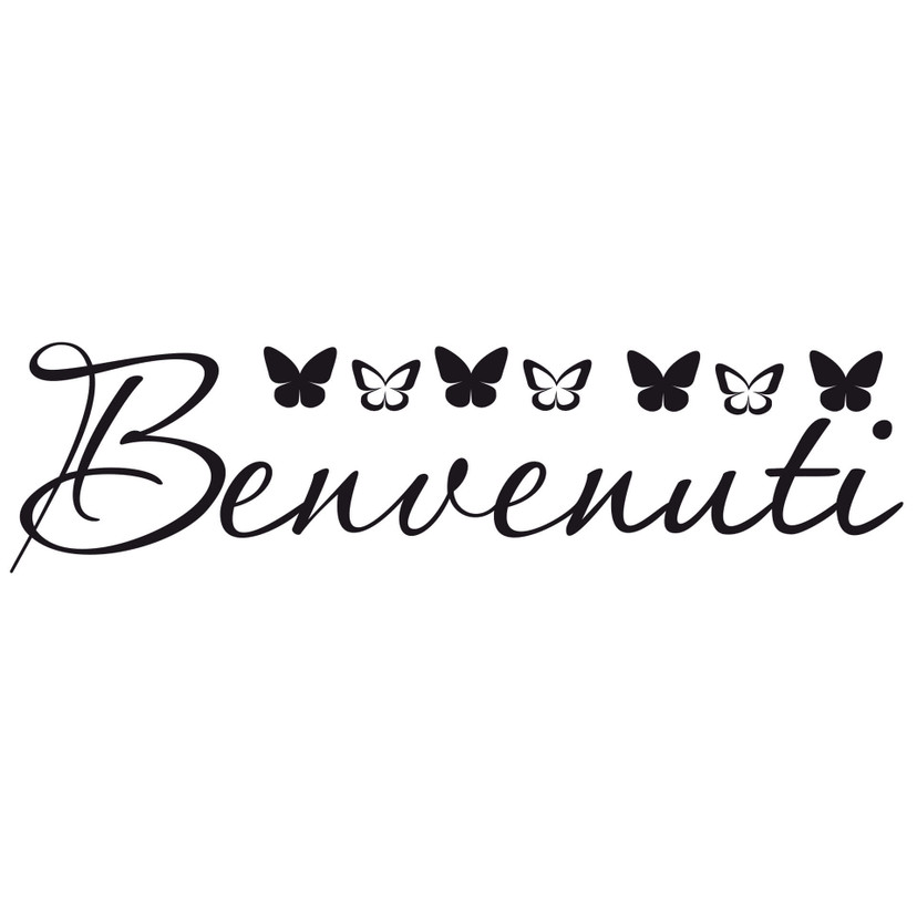 Wandtattoo Benvenuti + 5 Haken
