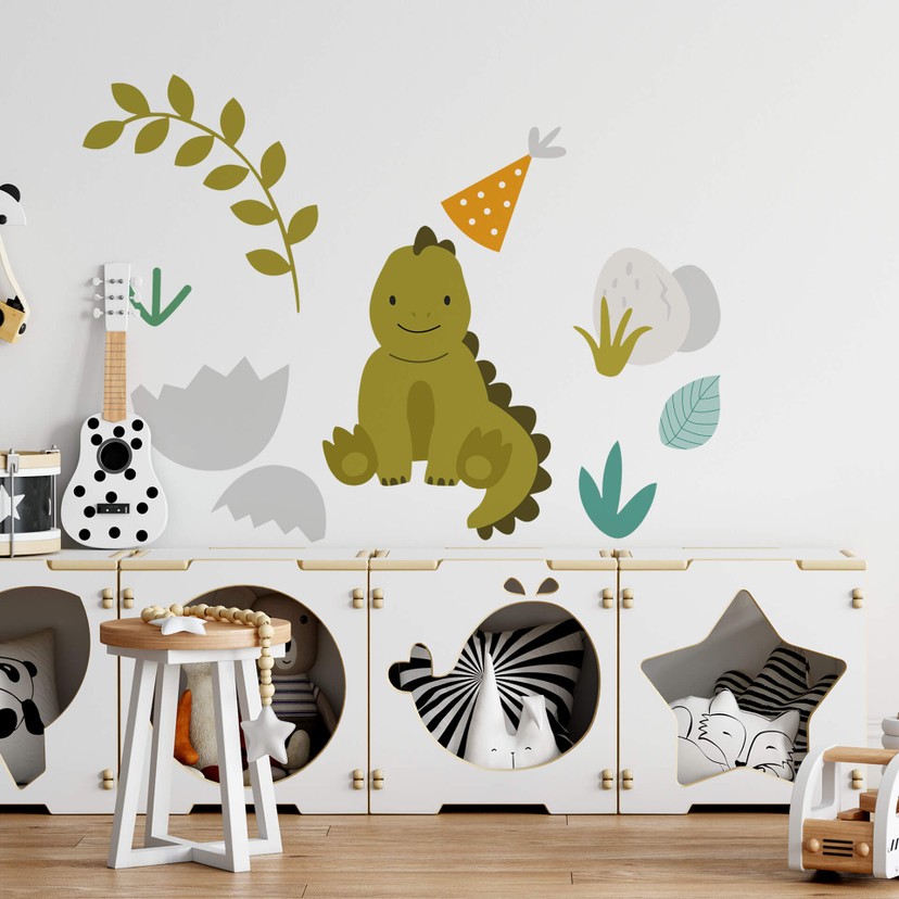Sticker mural Anniversaire dinosaure