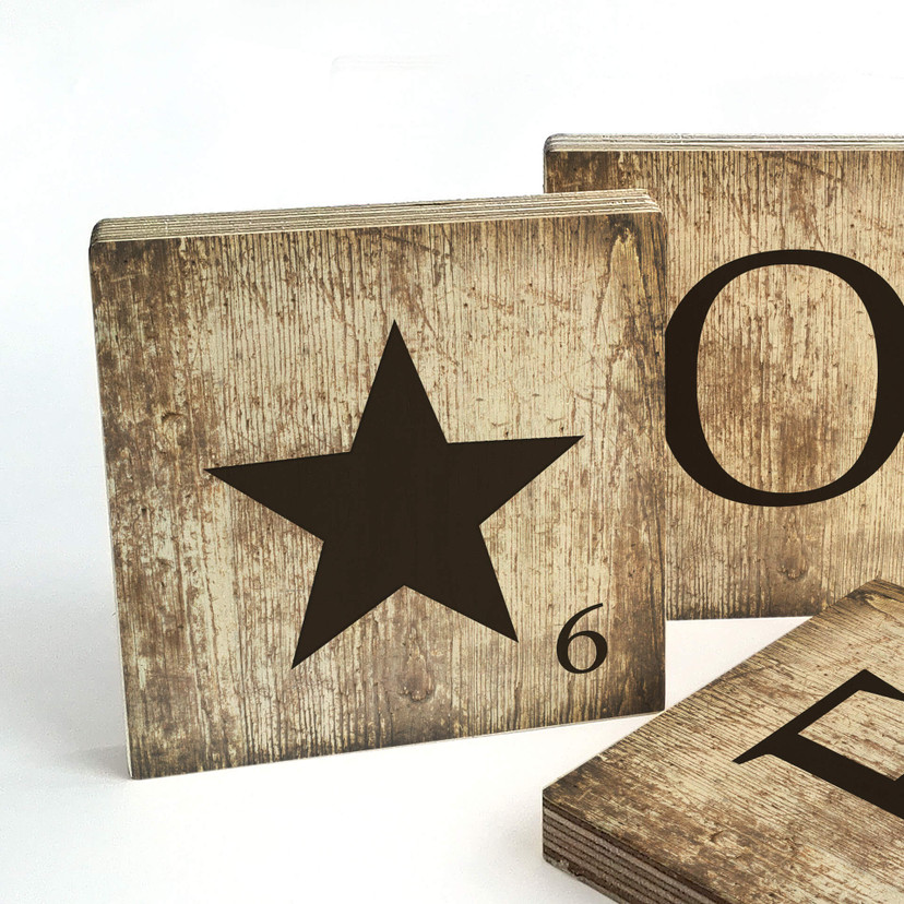 Buchstabensteine Stern - Vintage