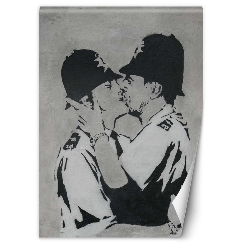 Fototapete, Banksy Küssende Polizisten Graffiti