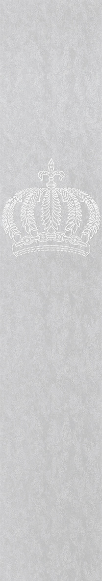 Papier peint intissé couronne, aspect béton aspect métal moderne brillant en argent