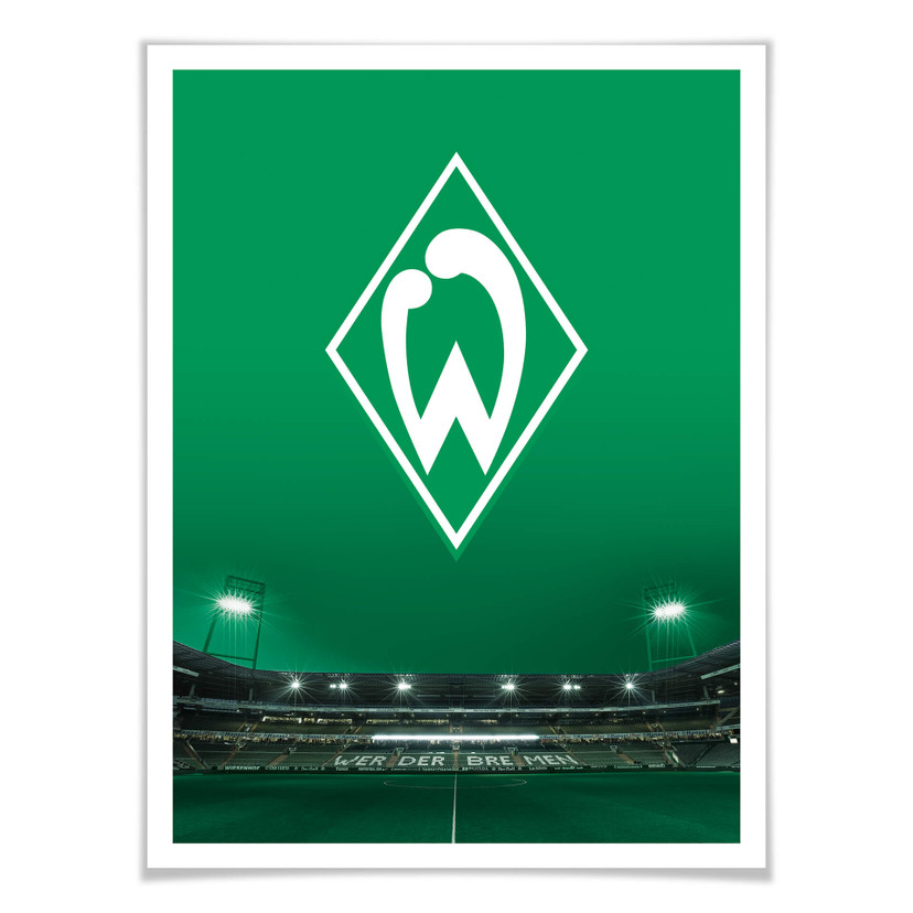 Poster Werder Bremen Logo mit Tribüne