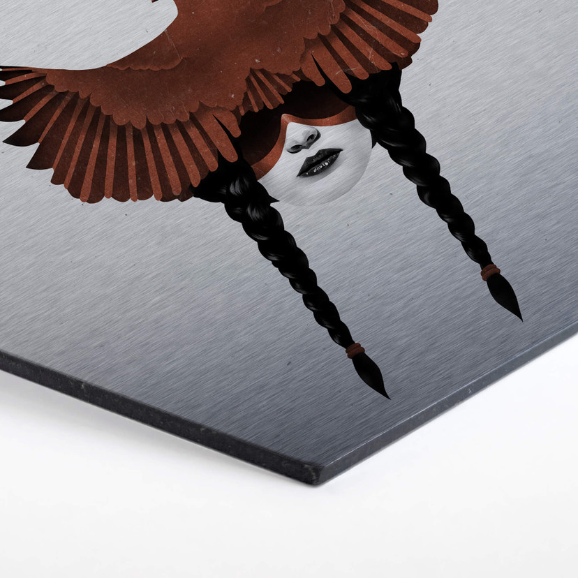 Hexagon Alu-Dibond Zilvereffect -