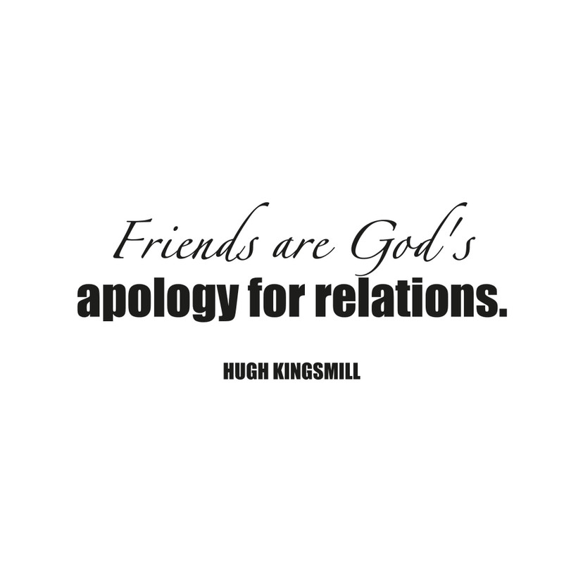 Wallsticker Friends are God's apology for relations