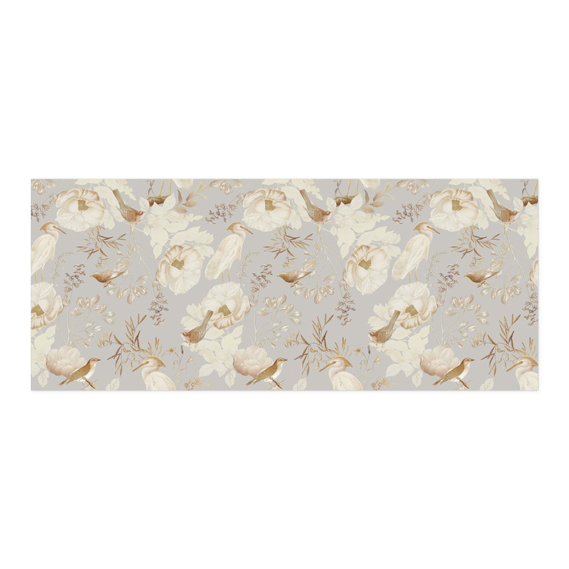 Revêtement pour cuisine autocollant oiseaux entre fleurs blanches - UN Designs