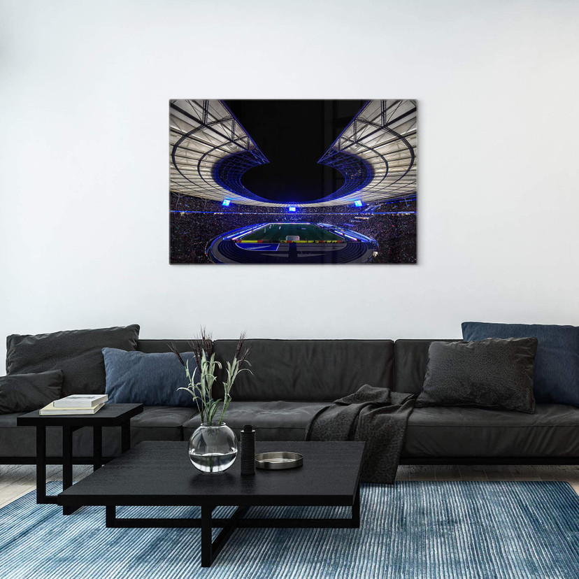 Glasbild Hertha BSC Olympiastadion bei Nacht