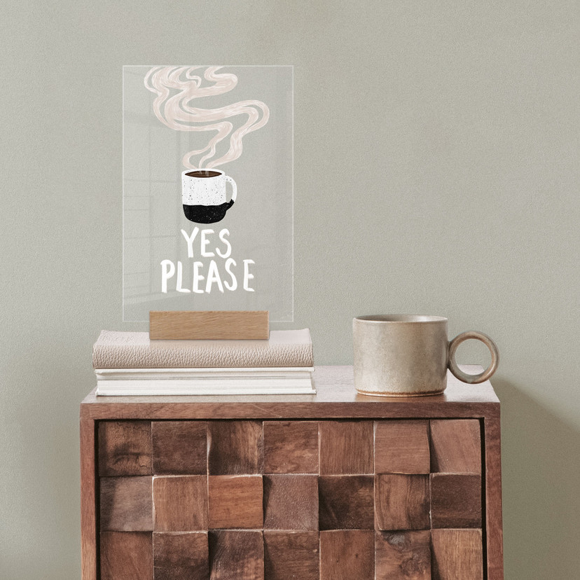 Borddisplay Varm kop kaffe om morgenen | Gennemsigtig - EMELIEmaria
