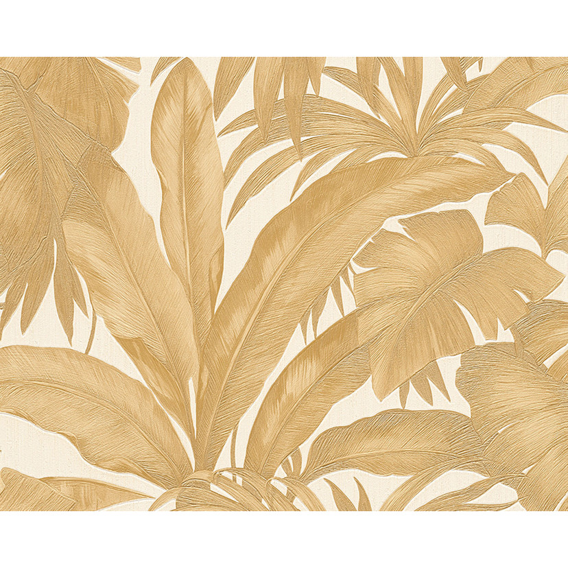 Versace fleecetapet Giungla palme guld, creme