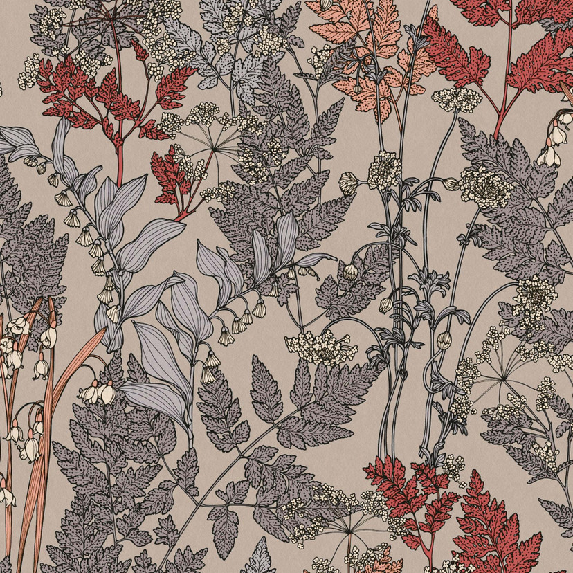 Architects Paper Floral Impression - Papier peint intissé fleuris, beige